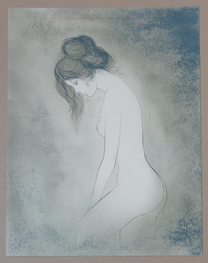 BERNARD CHAROY / SENSUELE VROUW / KLEURLITHO / 69x53cm / SIG, Antiquités & Art, Enlèvement ou Envoi
