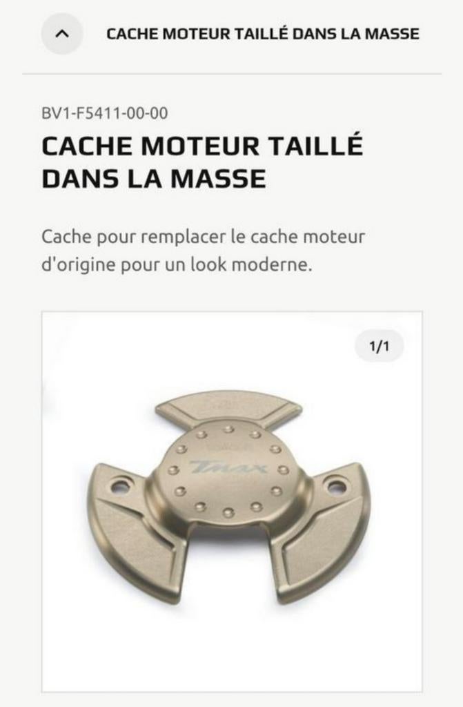 Cache moteur yamaha tmax 2017-2022 en alu, Enlèvement