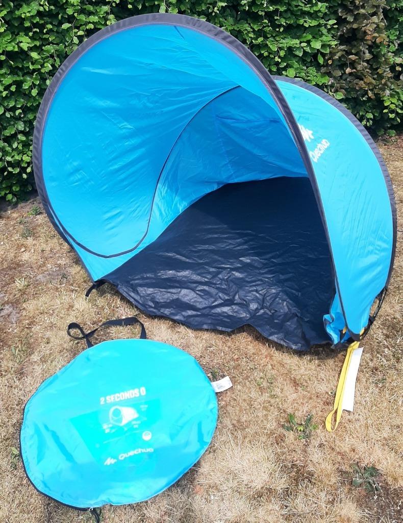 Pop-up shelter tent 2 Seconds -1 volwassene of 2 kinderen, Caravans en Kamperen, Tenten, Ophalen, Zo goed als nieuw, Tot en met 2
