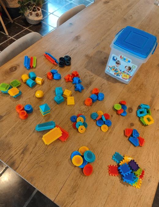 Bloko in opbergdoos met bouwplaat, Kinderen en Baby's, Ophalen of Verzenden, Gebruikt, Overige merken