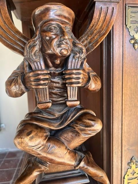 Eiken kast, Gebruikt, Monumentale neo-renaissance, 200 cm of meer, 75 cm of meer