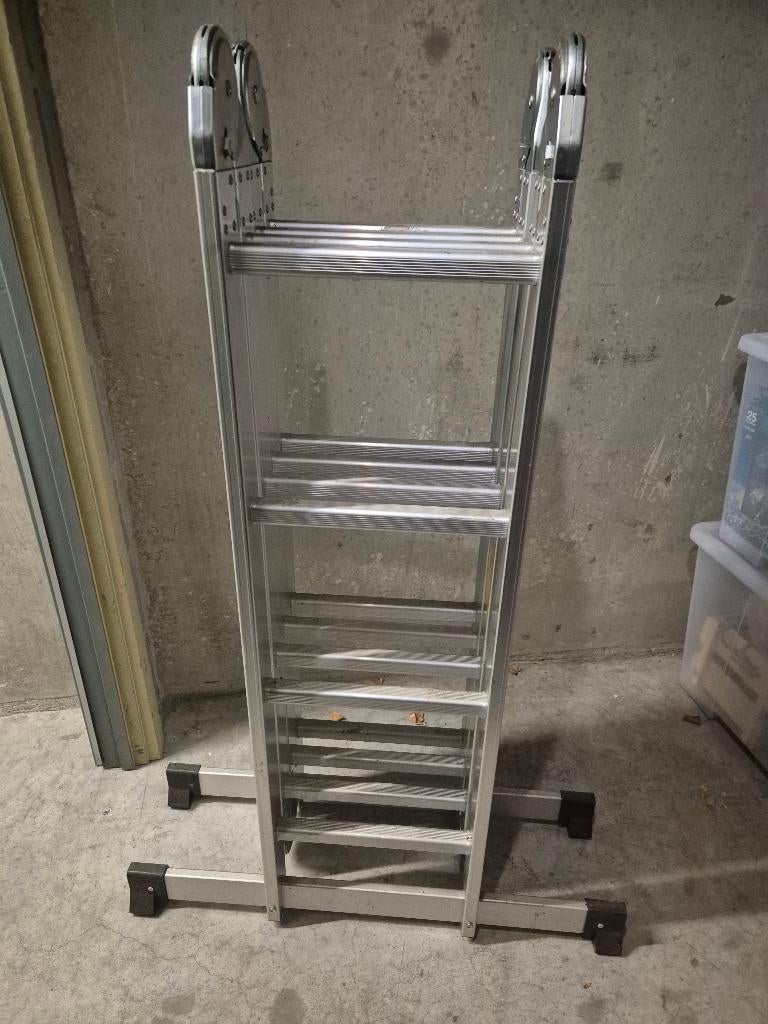 Échelle télescopique en aluminium 4x4 échelons, Bricolage & Construction, 2 à 4 mètres, Pliable ou rétractable/escamotable, Comme neuf