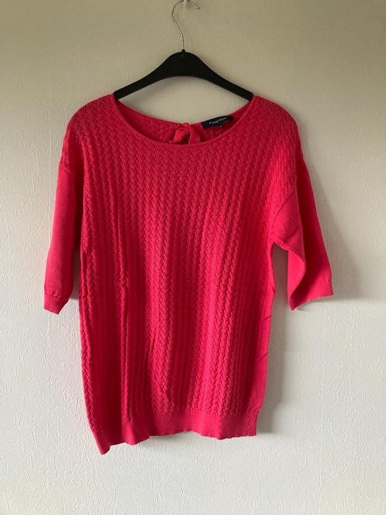 Roze bloes in fijne tricot met korte mouw, Terre Bleue, 38, Taille 38/40 (M), Enlèvement ou Envoi, Terre Bleue, Rose