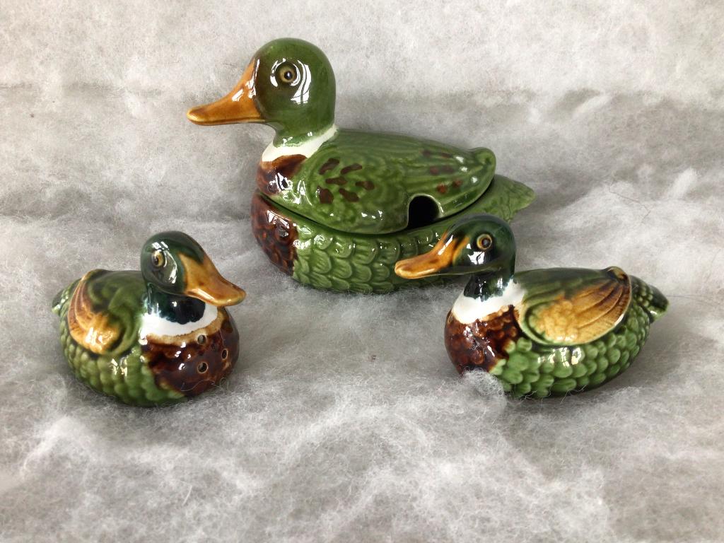 3 vintage Mallard eendjes. Keramiek. Zout-en peperstel, Ophalen of Verzenden