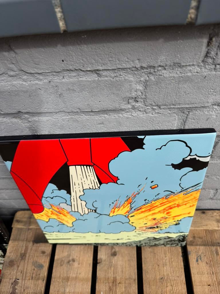 Emaille reclamebord Kuifje Raket op de maan, Verzamelen, Ophalen of Verzenden, Kuifje, Zo goed als nieuw, Plaatje, Poster of Sticker