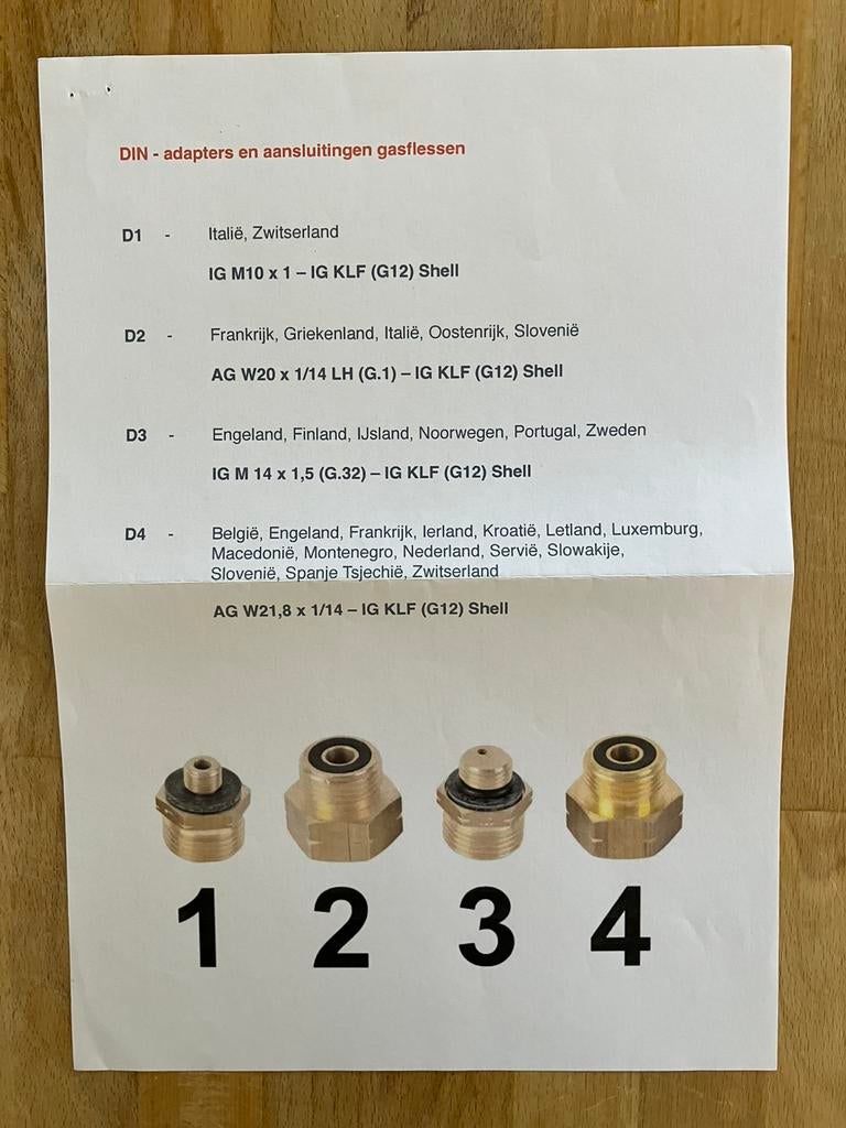 Gaskoppelingen voor alle Europese gasflessen, Caravans en Kamperen, Ophalen of Verzenden, Zo goed als nieuw