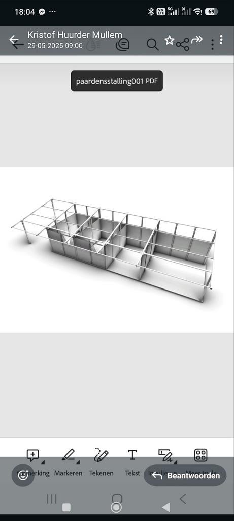 Nieuwe gehalvaniseerde metalen constructie (16 x 4 meter ) v, Dieren en Toebehoren