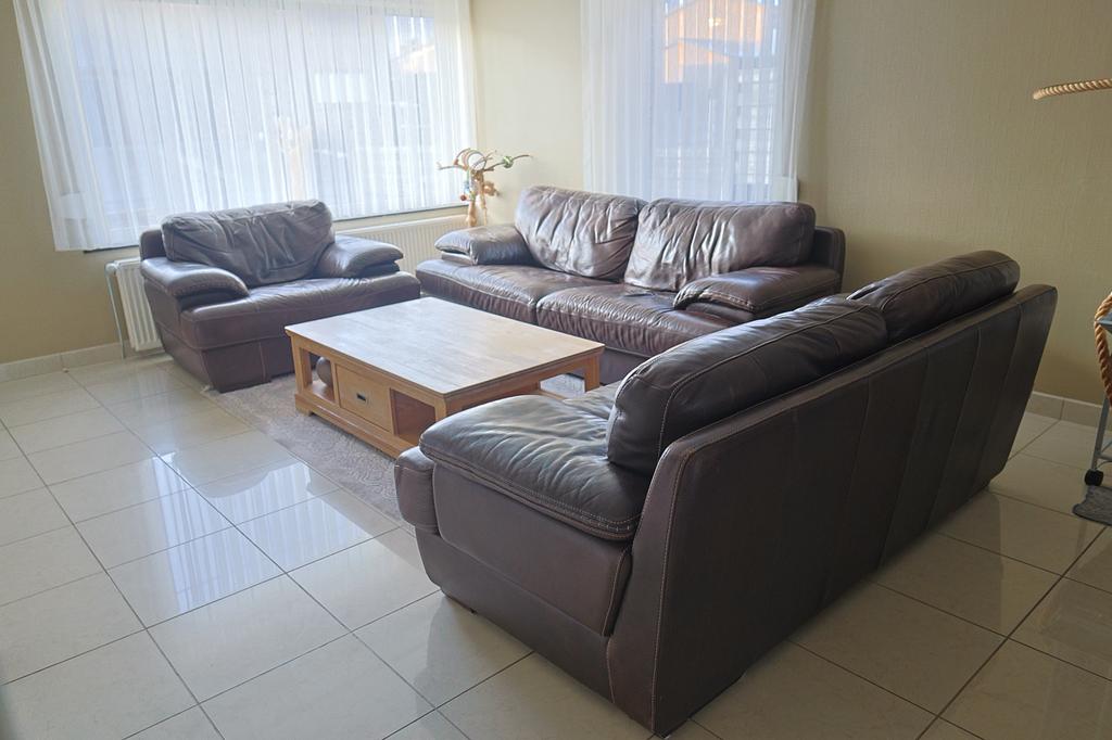 Woonkamer meubilair Leer / Eik, Huis en Inrichting, Ophalen, Gebruikt, Leer