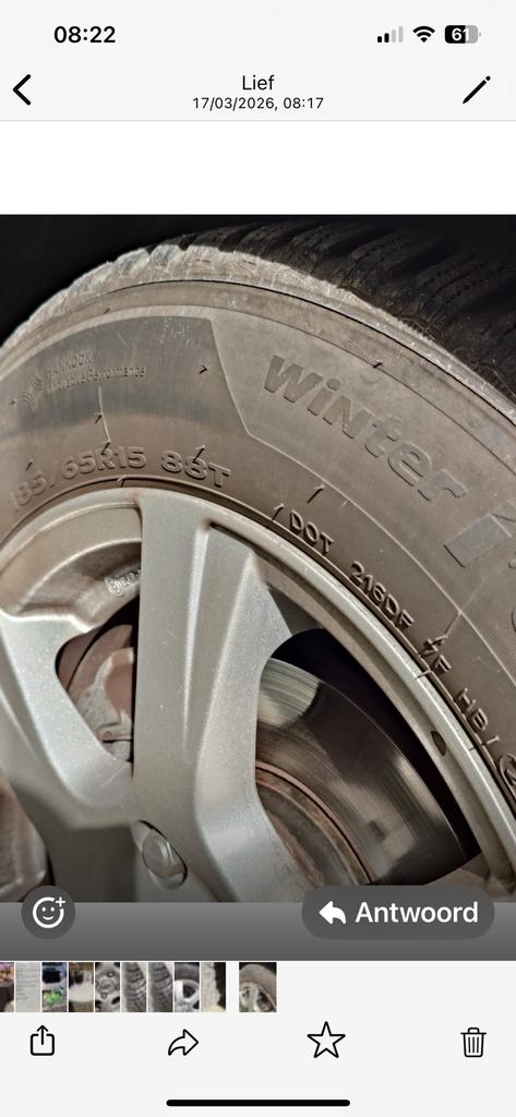 4 winterbanden met aluminium velgen Ford Fiesta, Auto-onderdelen, Banden en Velgen, Ophalen, Gebruikt, Velg(en), Winterbanden