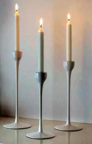 3 bougeoirs en verre IKEA Blomster Années 90, Enlèvement ou Envoi, Comme neuf, Autres matériaux, Blanc