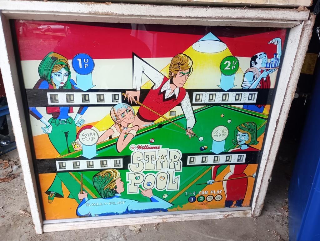 Star pool Williams flipperkast, Ophalen, Gebruikt, Mechanisch, Williams