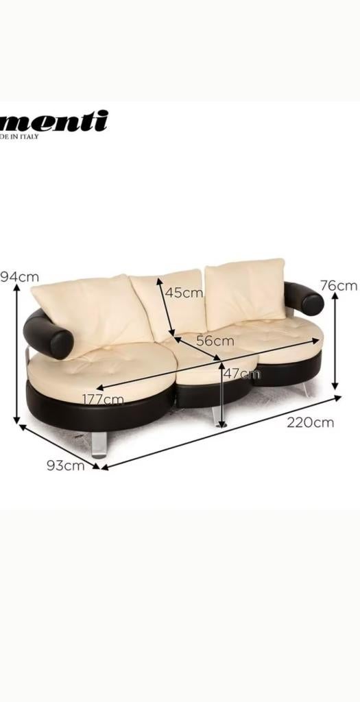 Vintage bankstel Formenti, Maison & Meubles, Trois personnes, Banc droit, Enlèvement, Utilisé