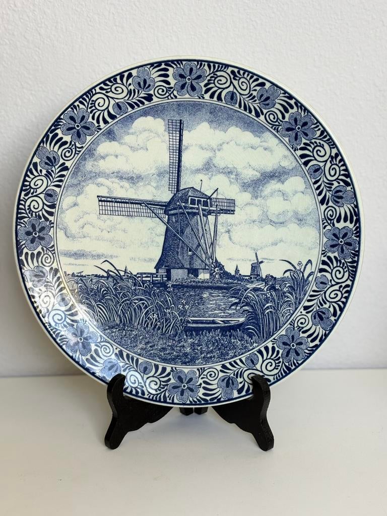 Large Vintage Chemkefa Delfts Blauw Handpainted Plate, Antiek en Kunst, Ophalen of Verzenden