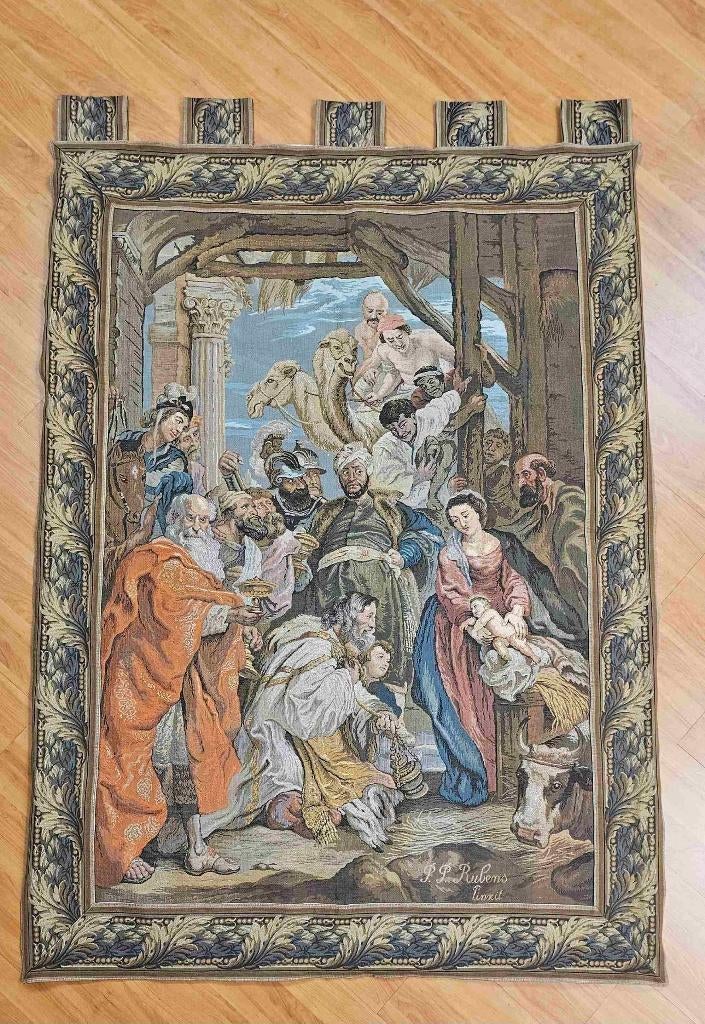 Tapisserie de l'Adoration des Mages 175/119 cm, Maison & Meubles, Vintage, Enlèvement ou Envoi, Utilisé, Tableau
