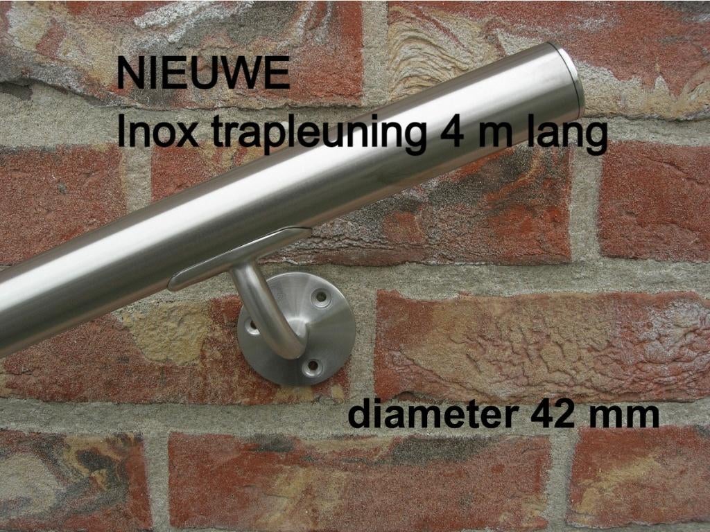 NIEUWE inox trapleuning 4 m lang - dia 42 mm - OOK OP MAAT, Doe-het-zelf en Bouw, Ophalen, Nieuw, Trap, 4 meter of meer