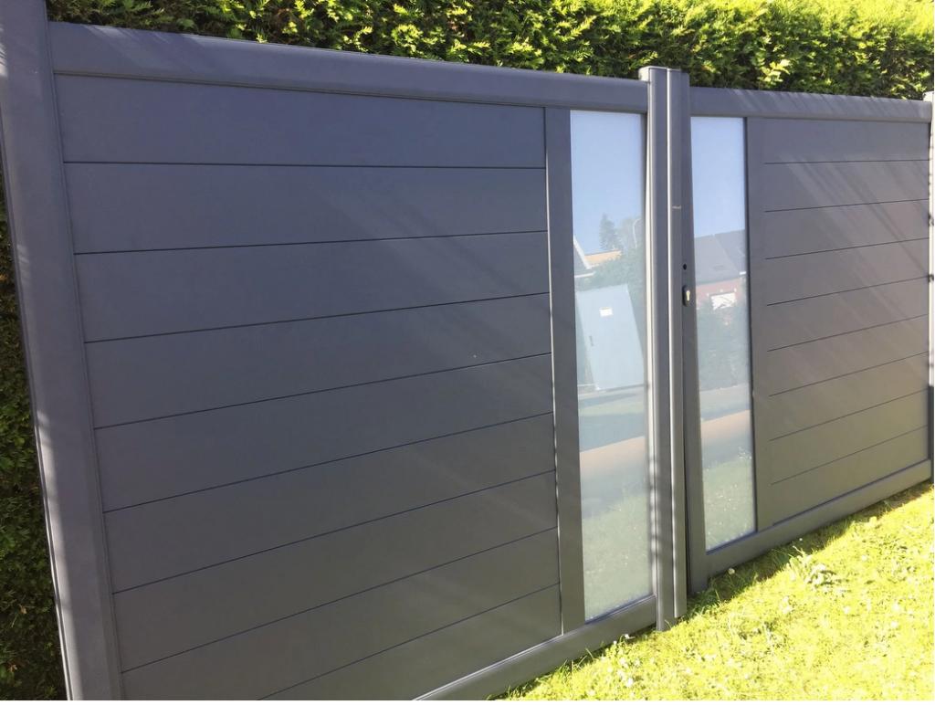 gemotoriseerde draaipoort, Tuin en Terras, Tuinpoorten, Ophalen, Gebruikt, Aluminium, Draaipoort