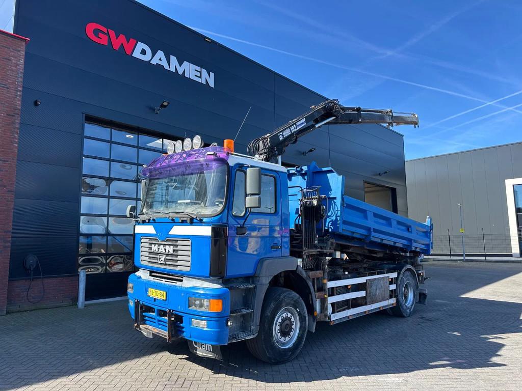MAN 19.364 F2000 4x4 Tipper/Crane (bj 2000), Auto's, Vrachtwagens, Euro 2, 360 pk, MAN, Vierwielaandrijving