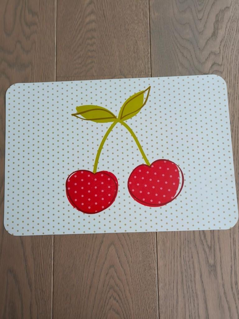 Placemat kersjes, Ophalen of Verzenden, Zo goed als nieuw, Overige kleuren, Placemat