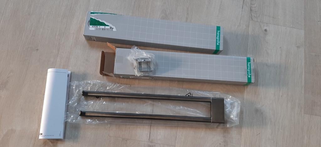 Handdoekhouder 2-lids addstoris brushed black chrome, Ophalen, Nieuw, Zwart, Handdoekenrek