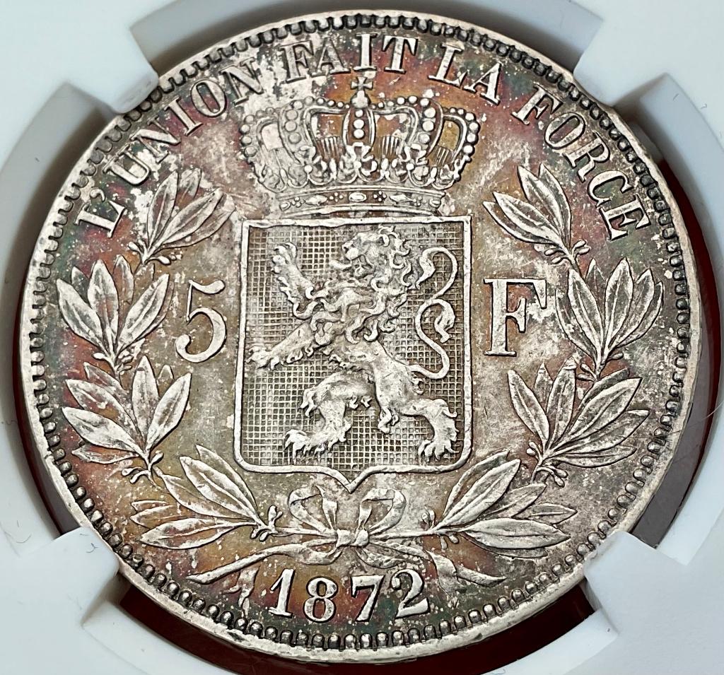 Belgium 5 Francs 1872 Topstuk!!, Verzenden, Zilver, Losse munt, Zilver