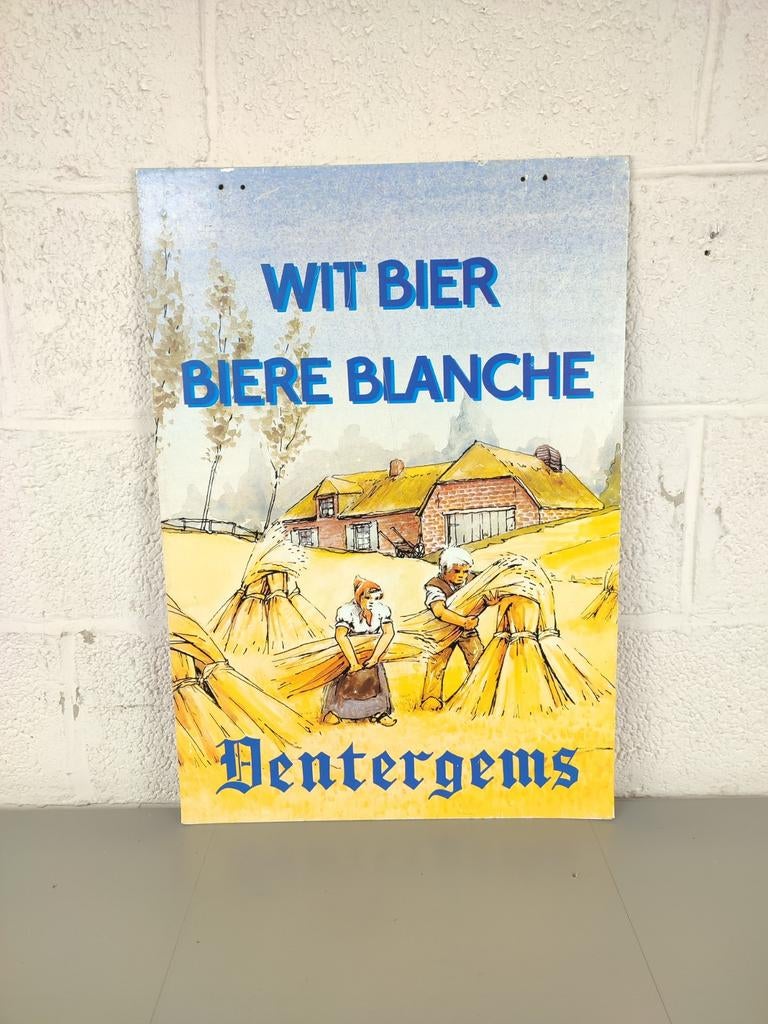 Dubbelzijdige reclame Dentergems witbier / Lucifer, Ophalen of Verzenden, ., ., .