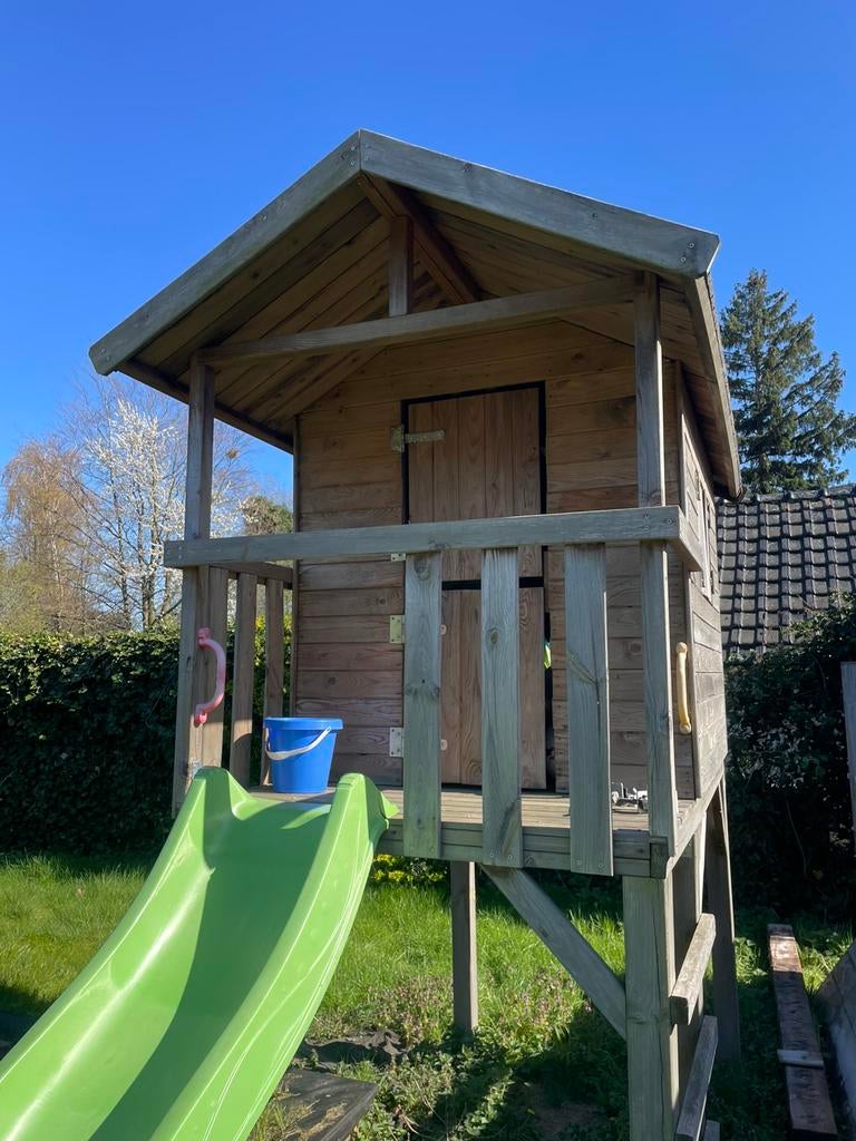 Houten speelhuisje, Kinderen en Baby's, Speelgoed | Buiten | Speelhuisjes, Ophalen, Gebruikt, Hout