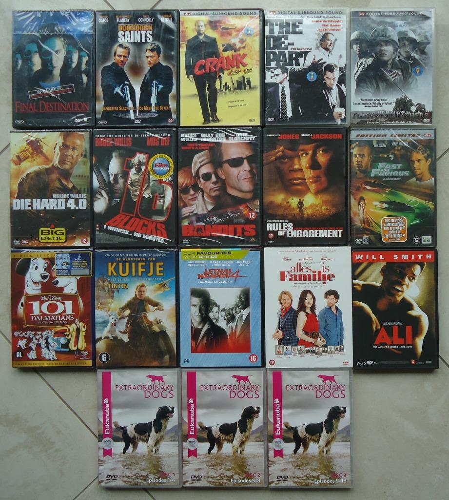 25 nieuwe en gebruikte DVD's en 1 DVD-box (diverse genres)., Enlèvement ou Envoi, Neuf, dans son emballage, Coffret