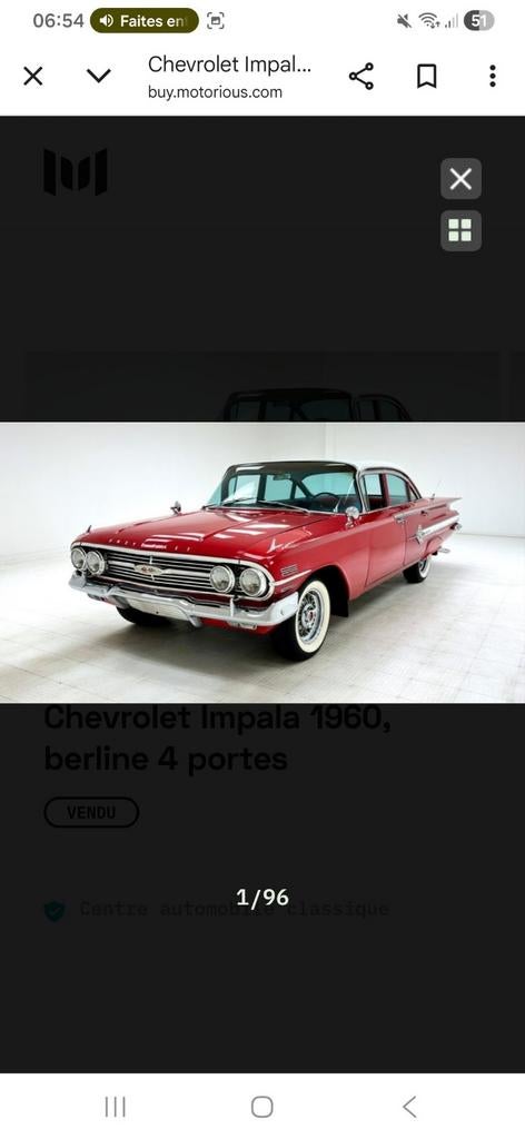 Stockonderdelen Chevrolet Impala 1960 4 deurs, Ophalen, Chevrolet