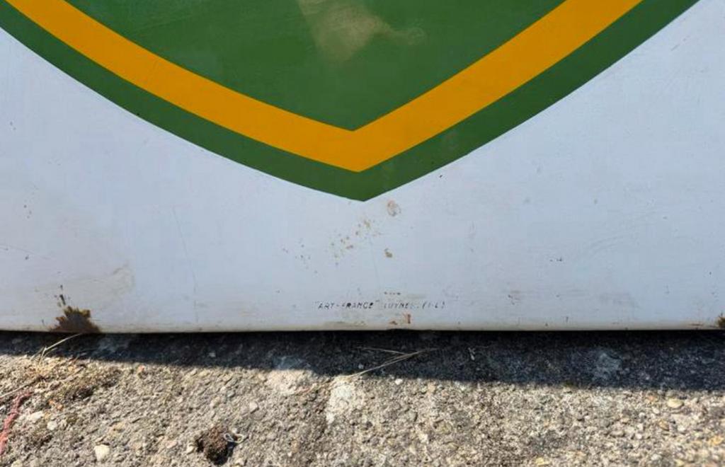 BP groot emaille reclamebord, Verzamelen, Ophalen, Gebruikt, Reclamebord