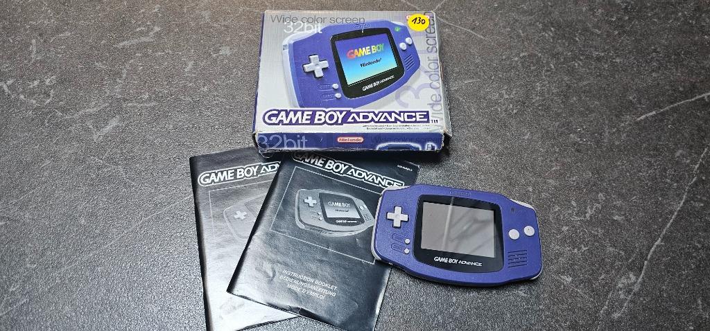 Gameboy Advance mauve in doosje, Ophalen of Verzenden, Gebruikt