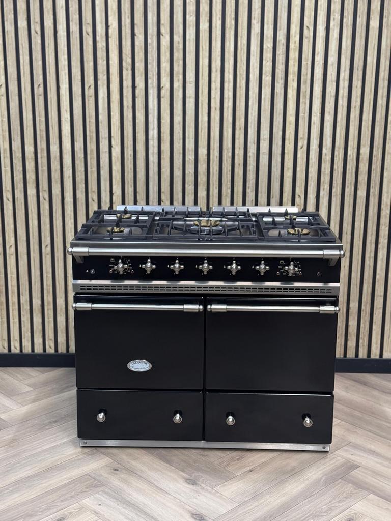 Nette Lacanche Zwart Gas 100cm + dubbele oven, Elektronische apparatuur, Fornuizen, Ophalen of Verzenden