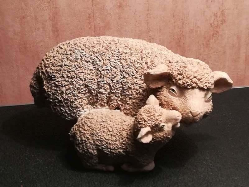 Beeld schaap met lammetje, Ophalen of Verzenden, Zo goed als nieuw