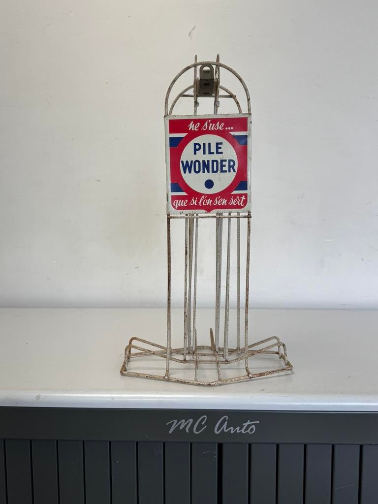 présentoir publicitaire du magasin Pile Wonder, Collections, Enlèvement ou Envoi, Utilisé, Panneau publicitaire