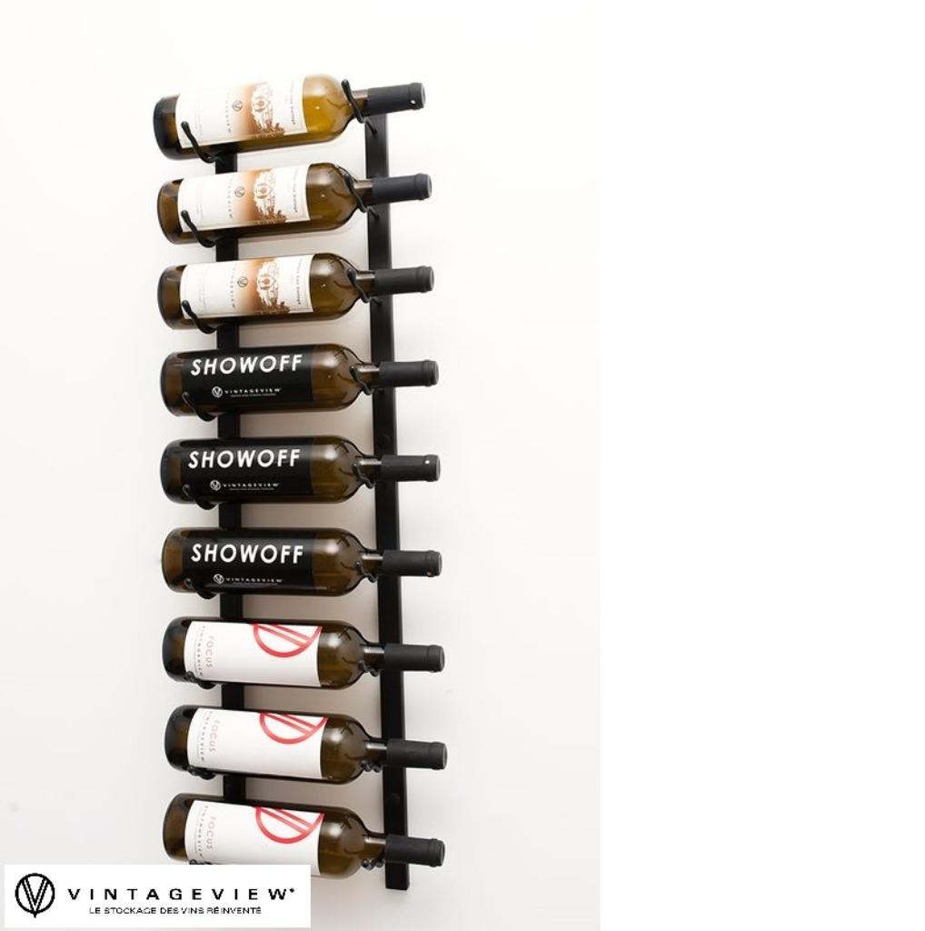 Zwarte metalen flessenhouder voor aan de muur van 91,5 cm, 5 tot 15 flessen, Verzenden, Nieuw, Metaal