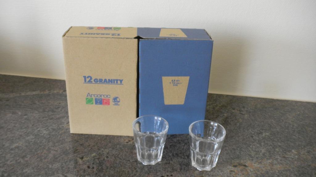 Arcoroc Granity glaasjes, Ophalen, Nieuw, Borrel- of Shotglas