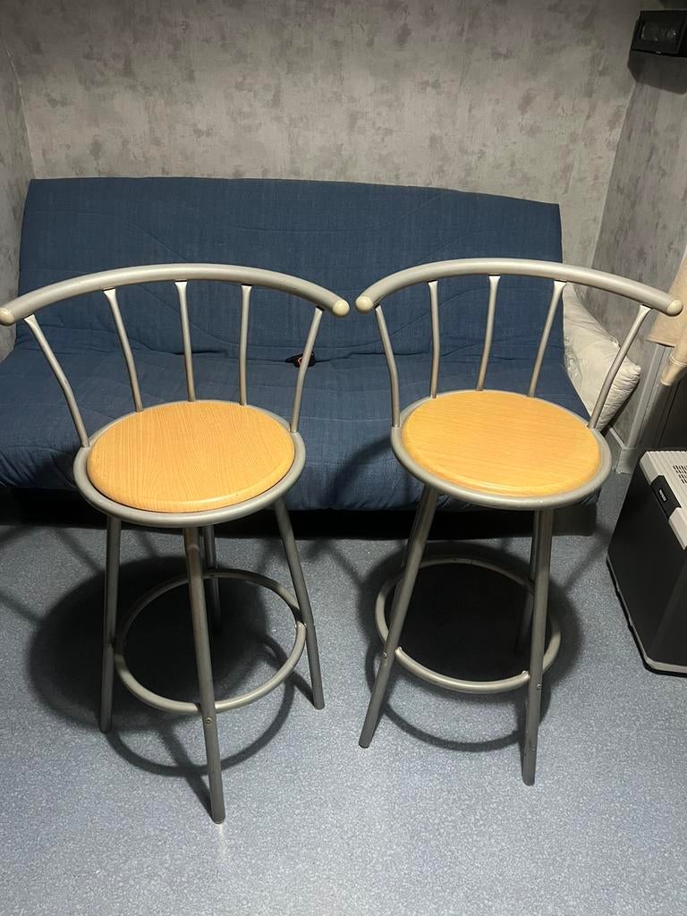 Tabouret pivotant de bar, Huis en Inrichting, Barkrukken, Zo goed als nieuw, Hout, 2 krukken, Draaibaar, Ophalen