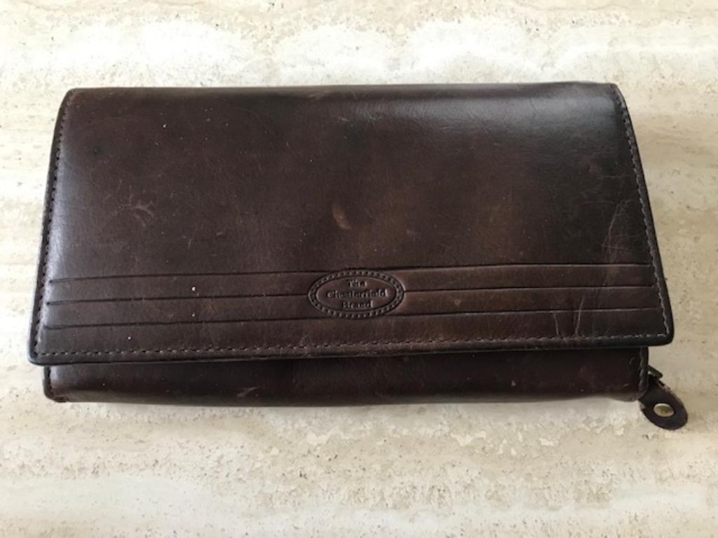 Bruine lederen portefeuille "TheChesterfieldBranche" (nr3789, Autres marques, Cuir, Enlèvement ou Envoi, Comme neuf