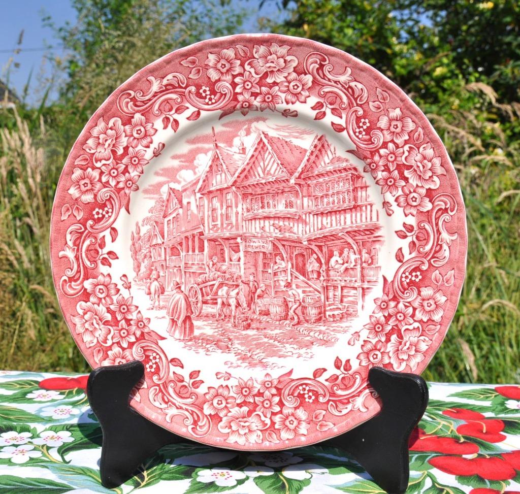 assiette faience ironstone decor rouge, Enlèvement ou Envoi