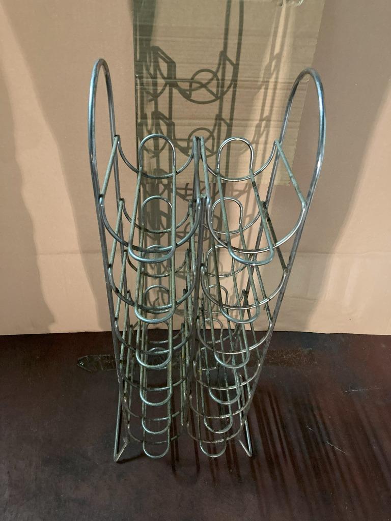 Casier à bouteilles en acier chromé (max. 12 bouteilles), Maison & Meubles, Comme neuf, Enlèvement, 5 à 15 bouteilles, Métal