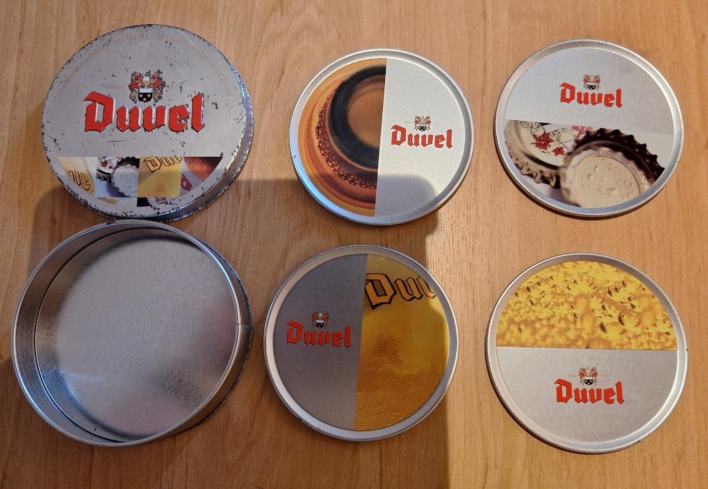 4 onderzetters Duvel (limited edition) in doosje, Enlèvement ou Envoi, Comme neuf, Sous-bock, Duvel