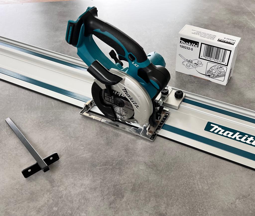 MAKITA 18V ACCU INVALZAAG +GELEIDER +ADAPTER LXT CIRKELZAAG, Doe-het-zelf en Bouw, Gereedschap | Zaagmachines, Nieuw, Cirkelzaag