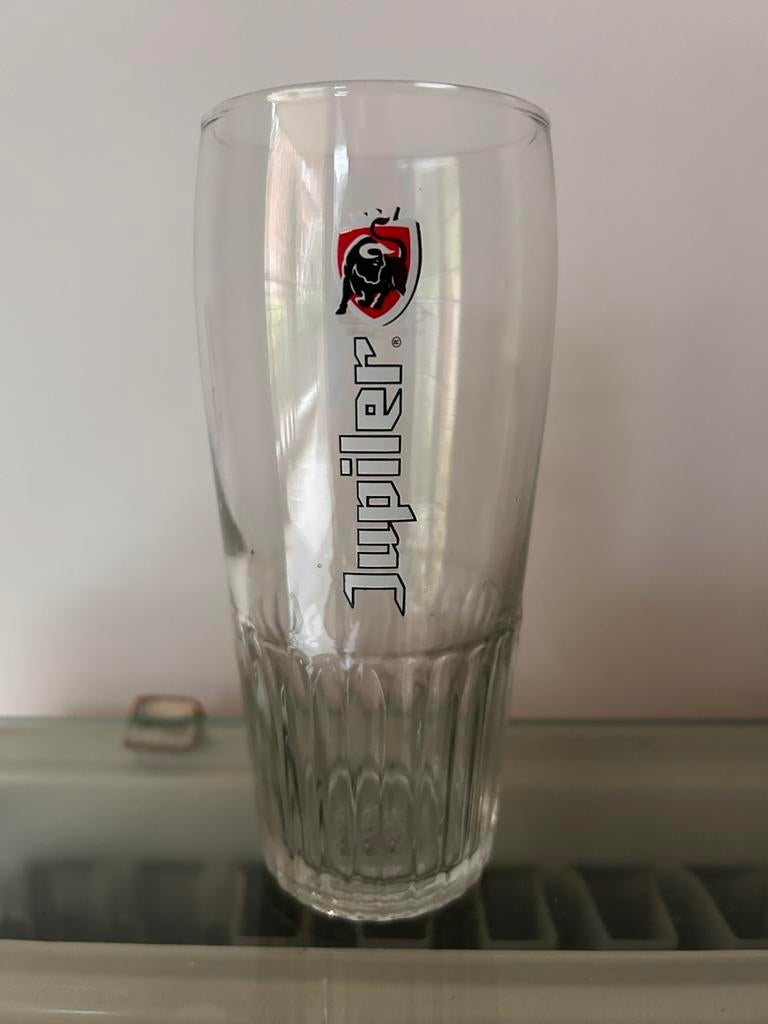 Bierglazen Jupiler met klein rood logo 25cl, Ophalen, Zo goed als nieuw, Jupiler