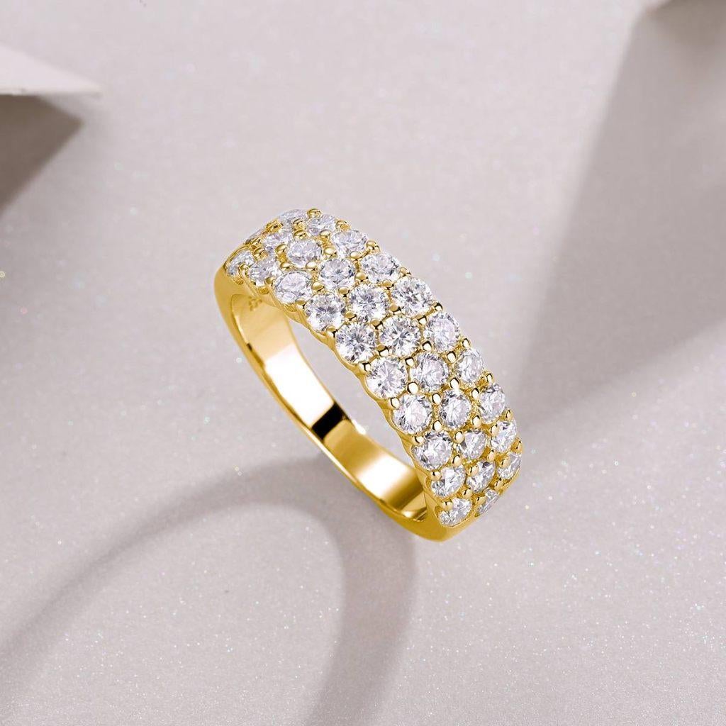 2 ringen met moissaniet, Bijoux, Sacs & Beauté, Bagues, Neuf, Enlèvement ou Envoi, 18 à 19, Blanc