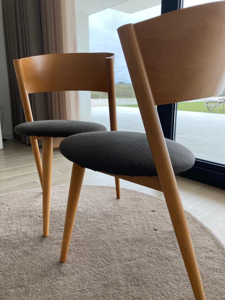 Designstoelen Spaans, Huis en Inrichting, Stoelen, Gebruikt, Twee, Hout, Bruin, Ophalen