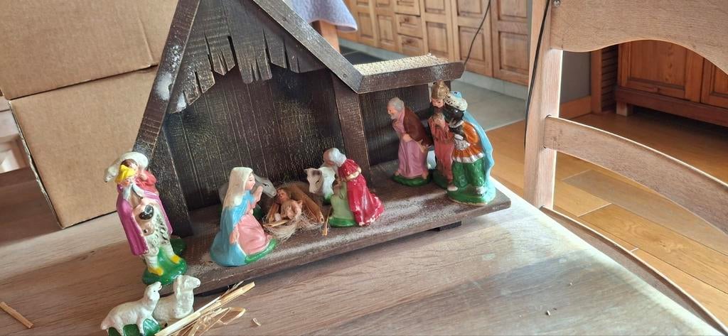 Complete kerststal meer dan  100 j oud retro, Ophalen