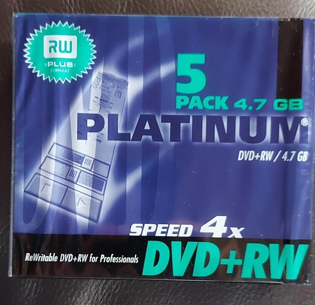 PLATINUM DVD+RW 4.7GB, 5 Pcs., Computers en Software, Ophalen of Verzenden, Zo goed als nieuw, Dvd, Bestmedia