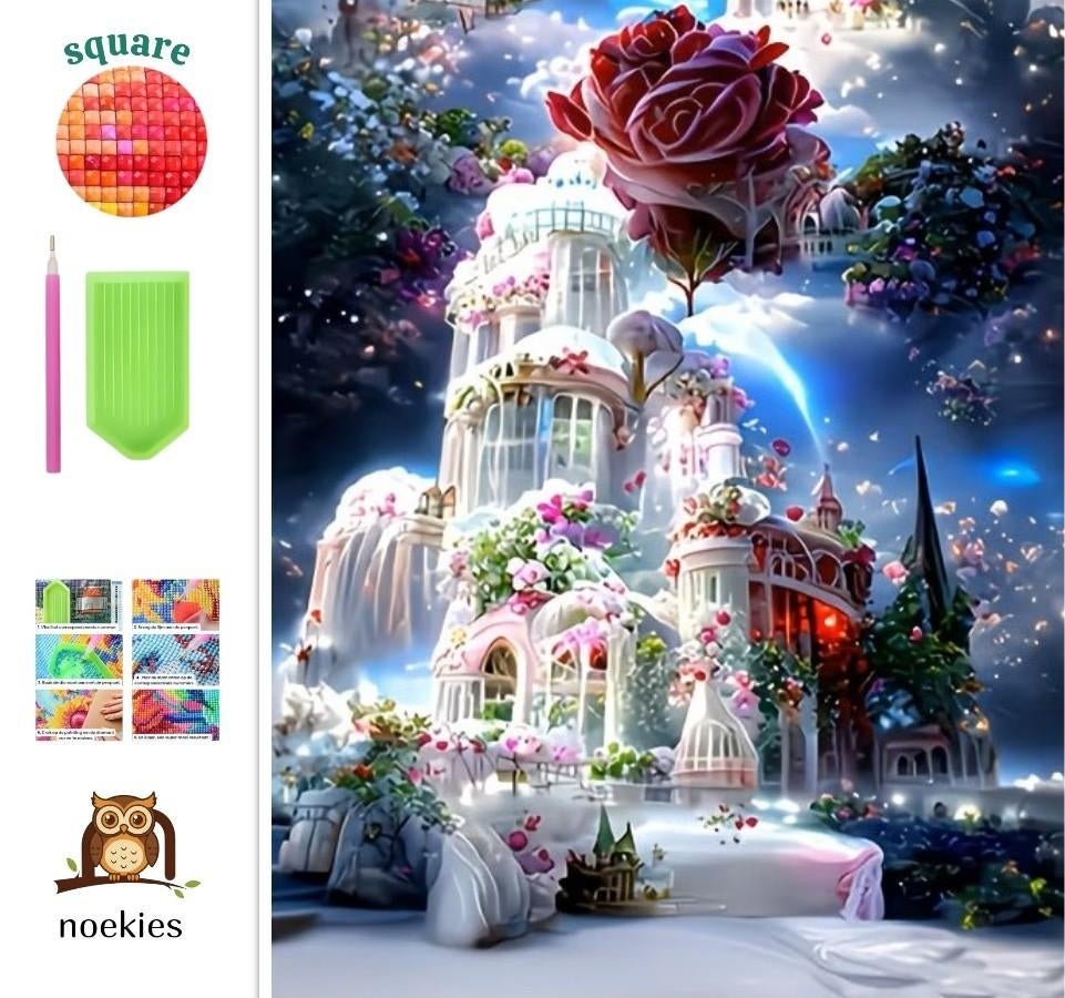 N 52 Diamond Painting Palace Roses 50x40cm (carrées), Neuf, Fantasie, Autocollant, Diamond painting