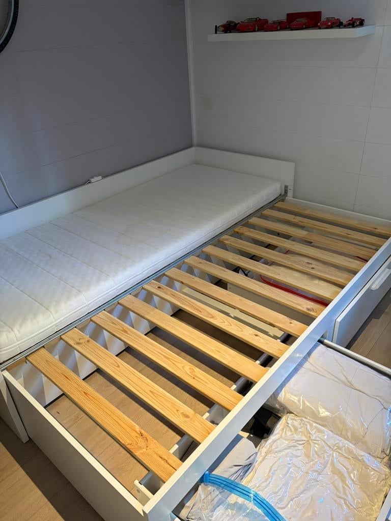 Banquette lit double Brimnes ikea 80/160x200, Comme neuf, Enlèvement, Deux personnes, Ikea