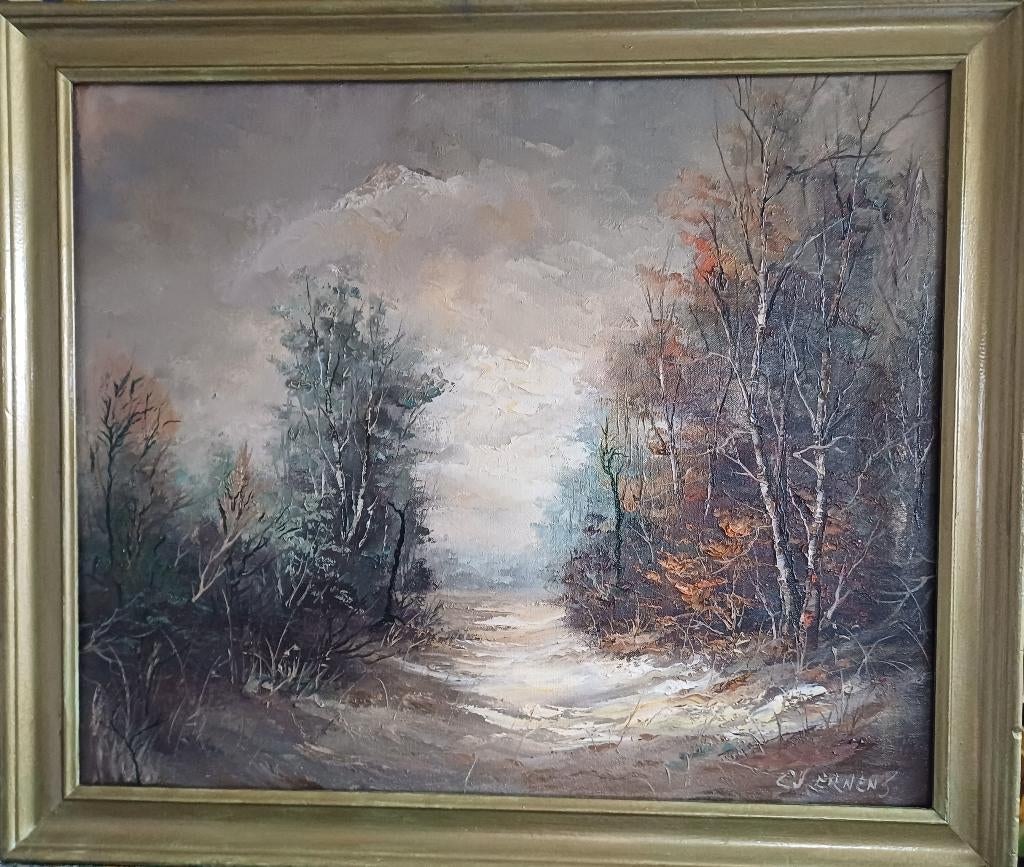 Schilderij olieverf, G. J. Ernens, Enlèvement