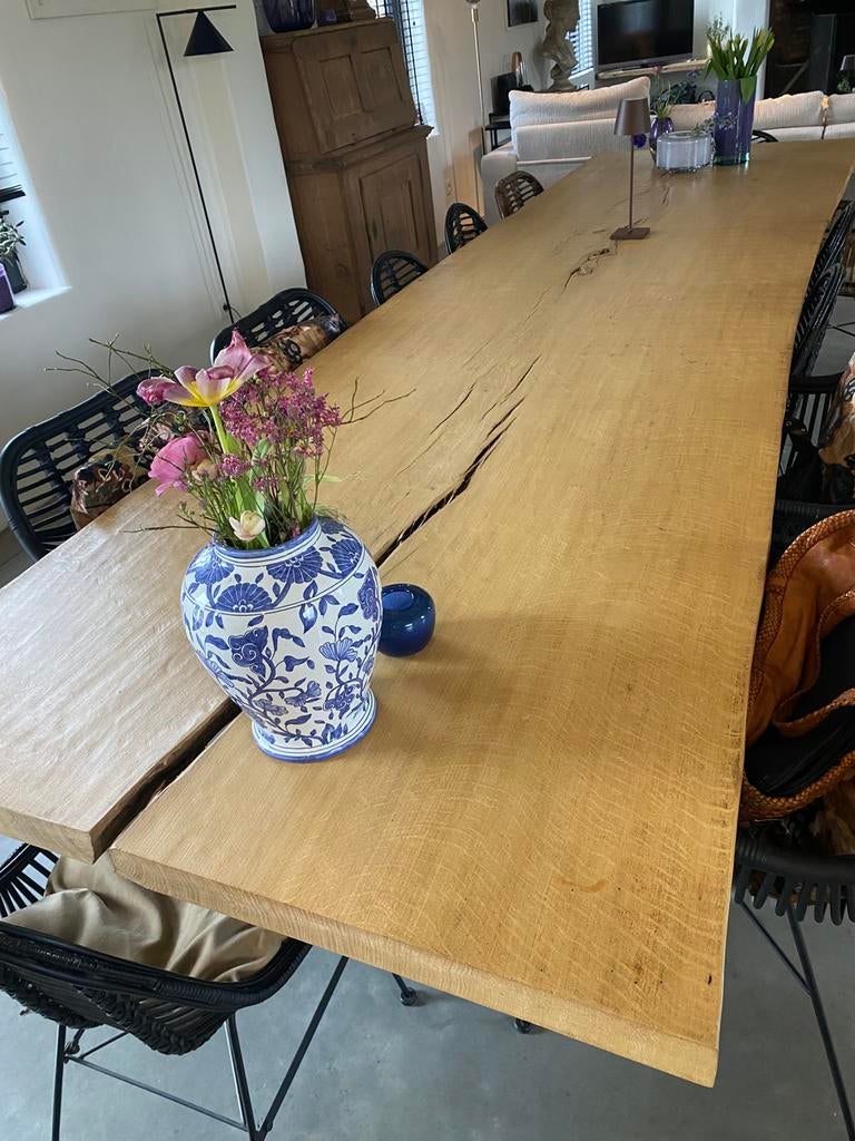 Prachtige Boomstamtafel 4 meter!, Huis en Inrichting, Tafels | Eettafels, Ophalen, 100 tot 150 cm, 200 cm of meer, Zo goed als nieuw